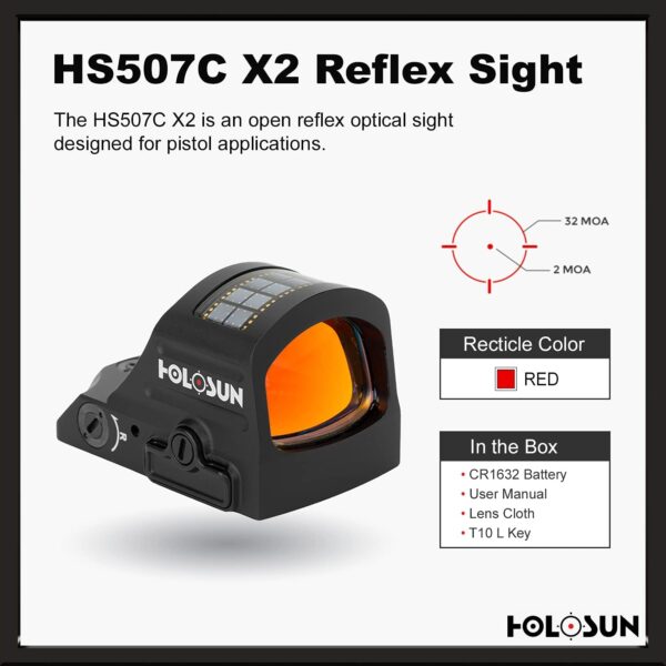 HOLOSUN - HS507C-X2 Classic Multi Reticle Red Dot Sight (Black) - Image 3