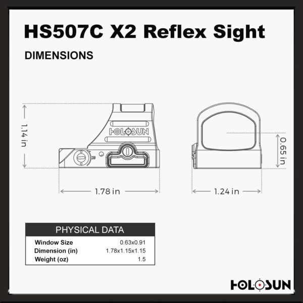 HOLOSUN - HS507C-X2 Classic Multi Reticle Red Dot Sight (Black) - Image 6
