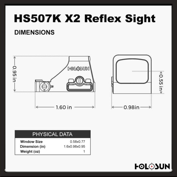 HOLOSUN - HS507K-X2 Classic Multi Reticle Red Dot Sight (Black) - Image 7